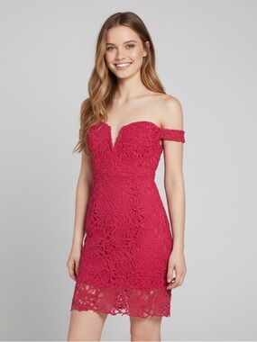 NWT ASTR the Label Lace Bodycon Fuchsia Dress XL